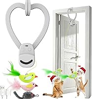 Vista 8 de Juguetes interactivos para gatos de interior: varita de plumas de ave voladora automática, ejercicio de persecución, enriquecimiento, estimulación