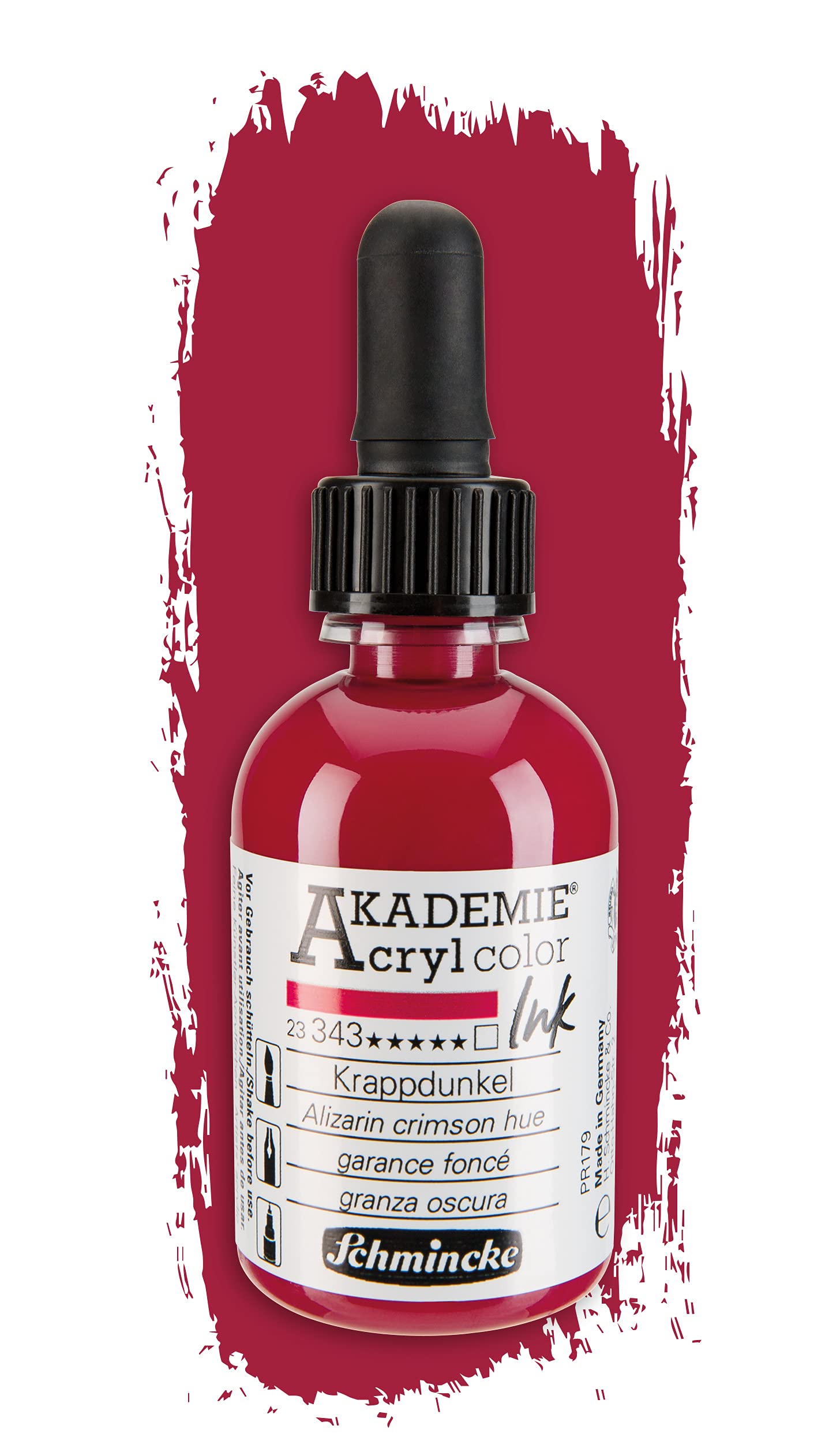 Schmincke Akademie Akrilik Mürekkep 50 ml 343 Alizarin Crimson Hue