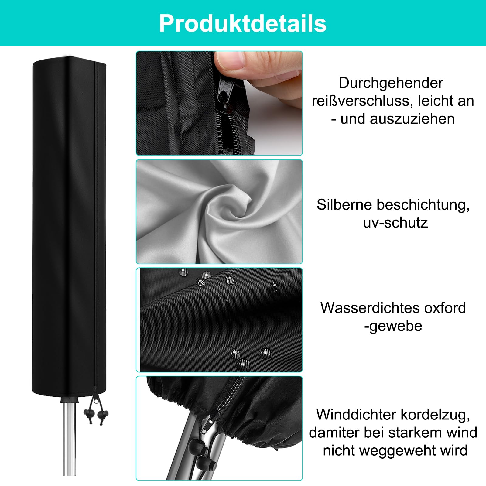 Porta Ombrello Per Auto - Organizzatore Impermeabile In Pelle Sintetica, Fodero Per Sedile Auto, Protegge Dall'Acqua, 60x15,5 Cm, Nero
