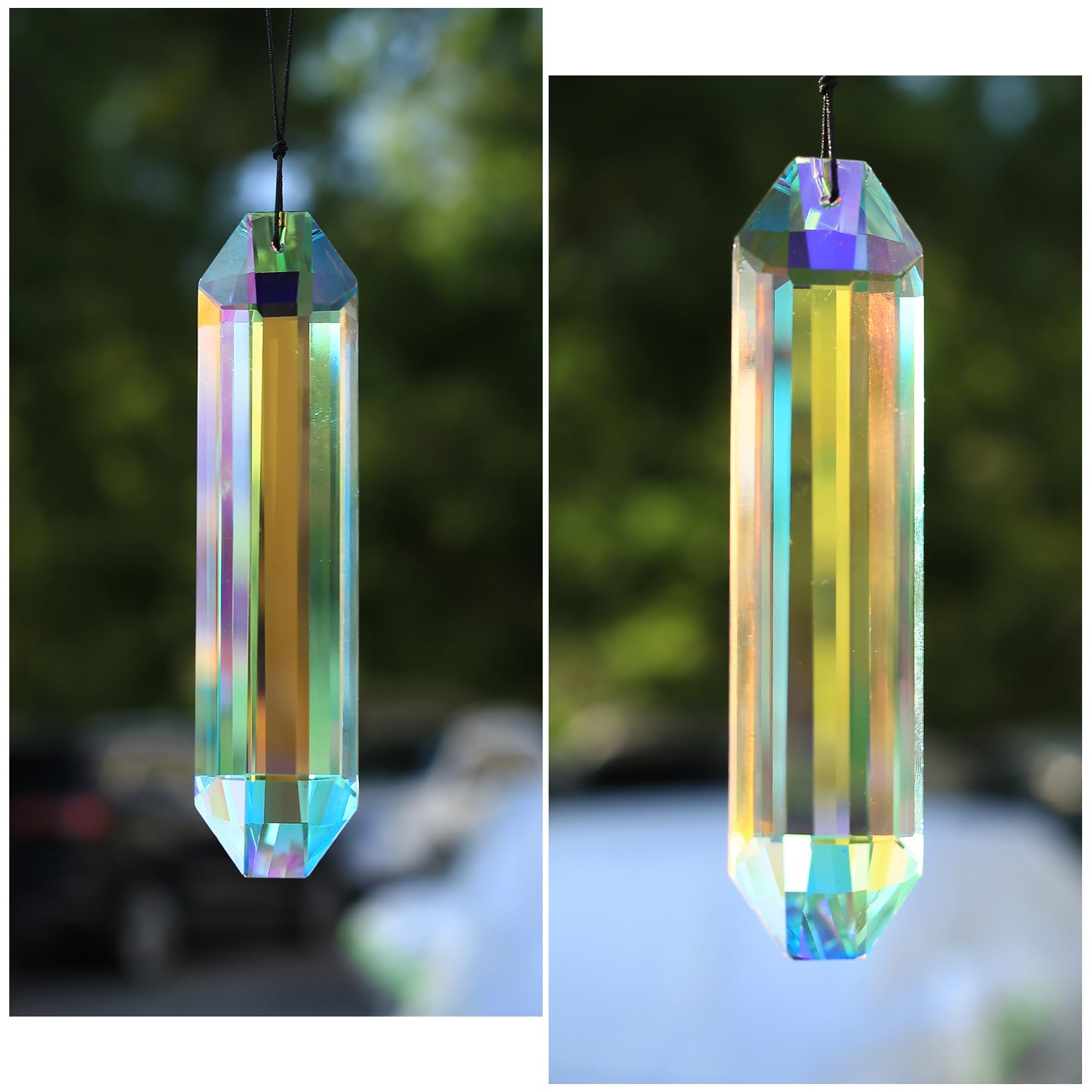 Acchiappasole Cristallo da Esterno, Acchiappa Sole Cristallo Acchiappasole da Finestra, Suncatcher Pendente Ciondolo con Prismi Esagonali per Decorazioni Casa Giardino Finestra Outdoor Appendere