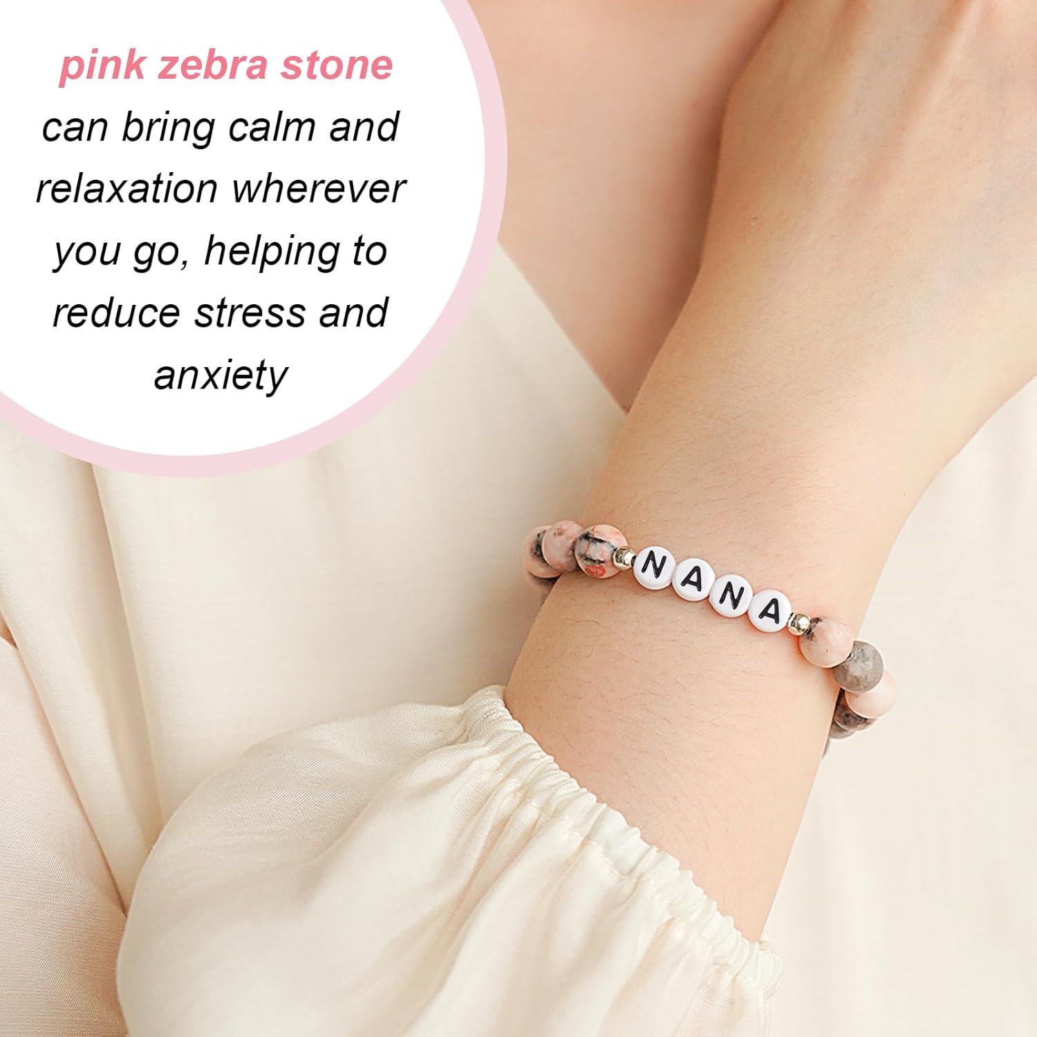 Lamyba Gigi/Mimi/Nana/Mama Gifts, Unique Bracelet for Grandma/Mother, Christmas Gifts for Women, Natural Stone Chakra Bracelet - Image 3