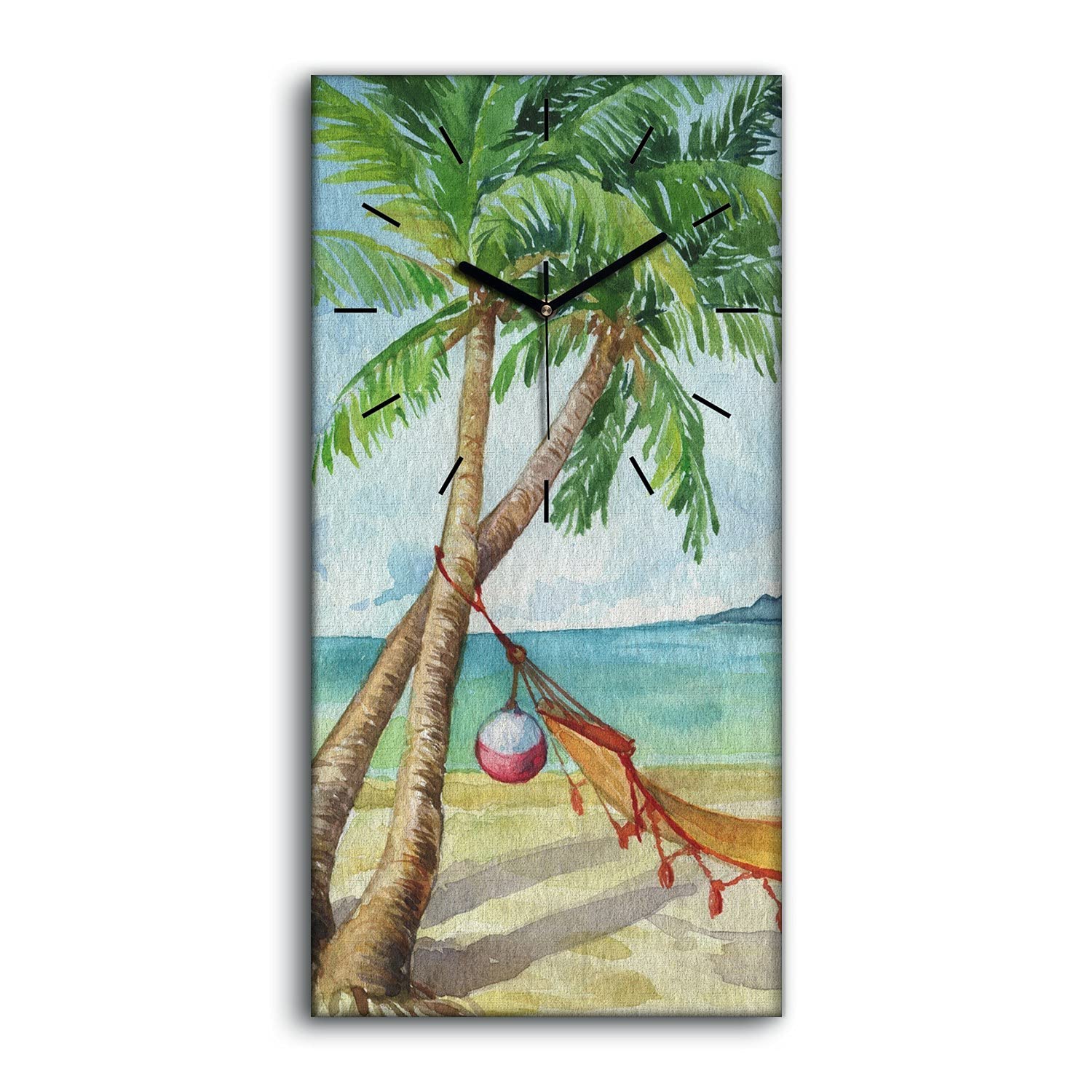 Horloge sur toile plage et hamac pour créer un coin détente dans la chambre