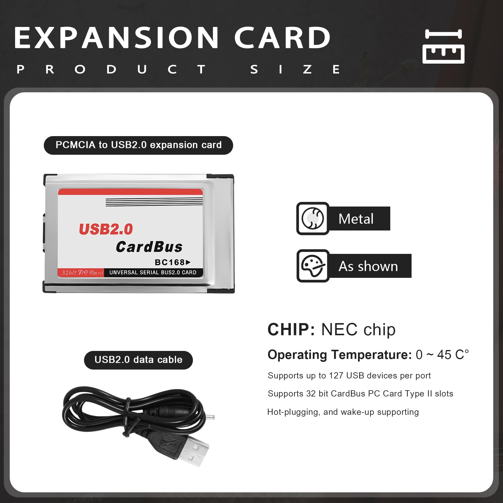 PCMCIA a USB 2.0 CardBus Dual 2 Porte 480M Scheda Adattatore per Laptop PC Computer