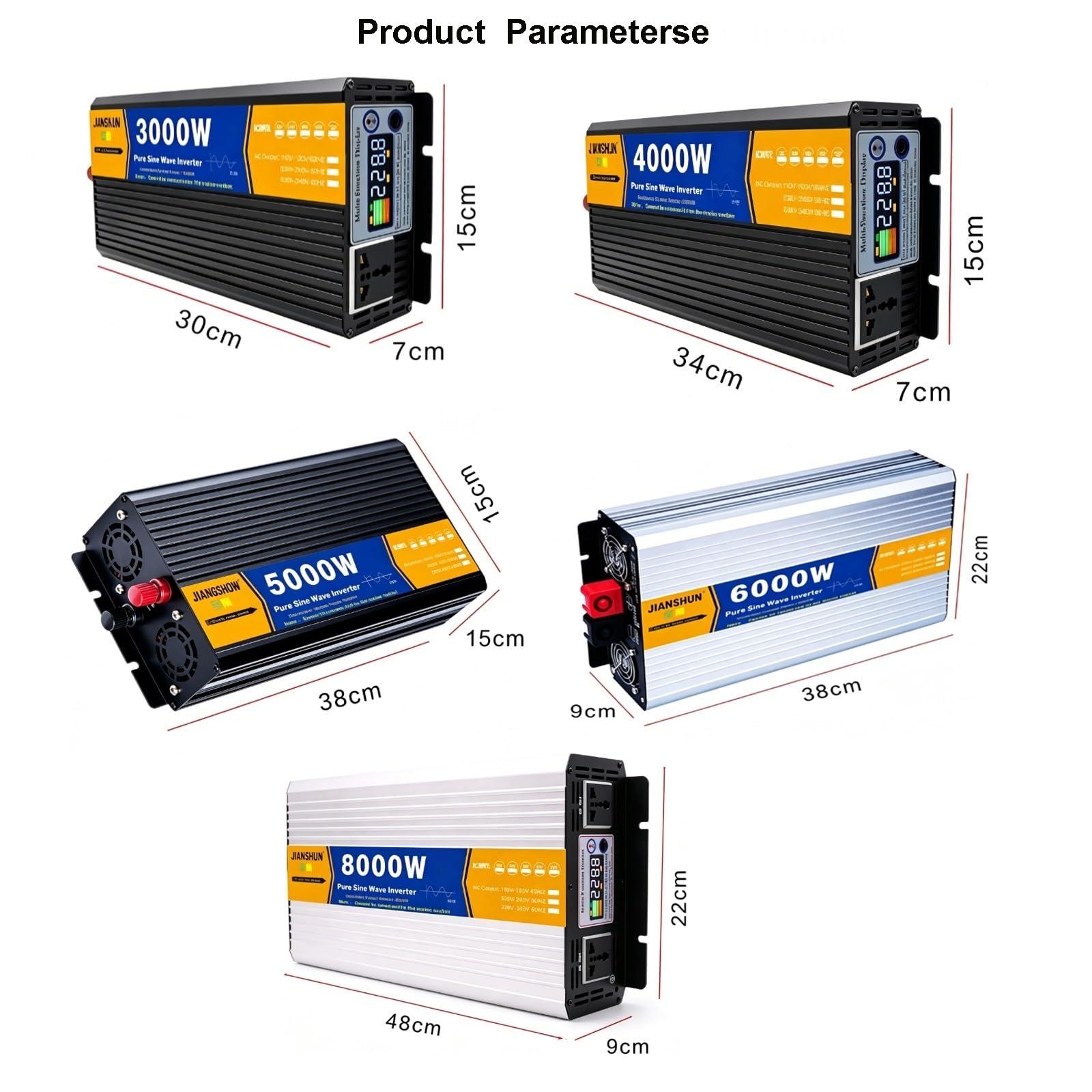 Inversor de Alta Eficiencia Onda Sinusoidal Pura 3000W-8000W | Para Autocaravana Solar y Hogar(5000W,24V to110V)