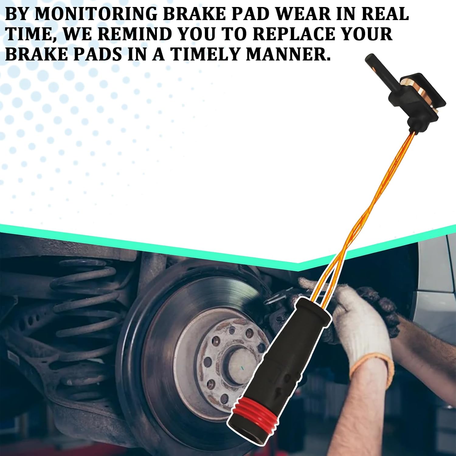 4PCS Front Rear Brake Pad Wear Sensor for Mercedes-Benz E350 E500 C300 C350, Replacement for OEM 2115401717 2205400617, Fit W211 W220 W204 W203 CLK320 CL500 CL600 Brakes Pad Alarm Line