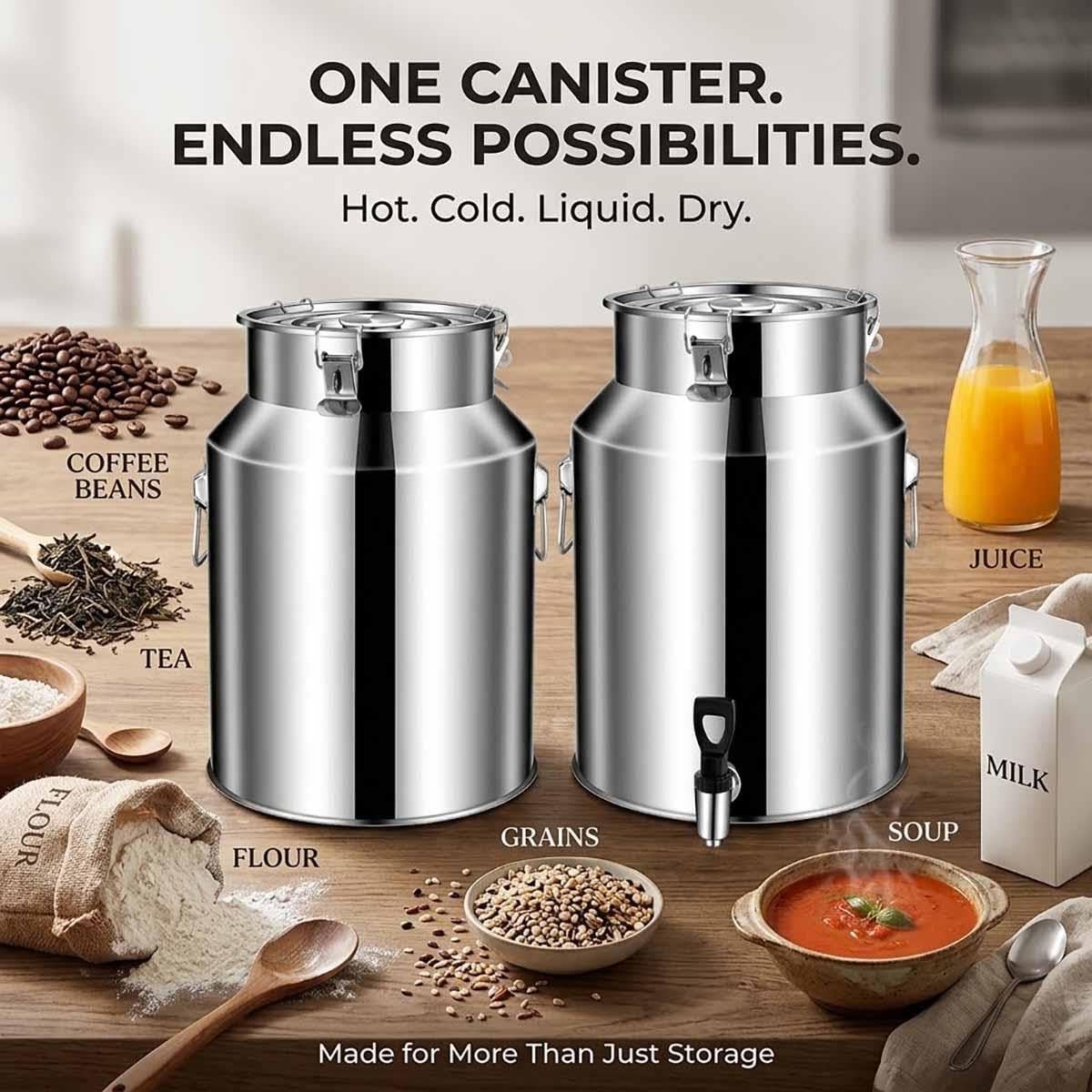 Jarra Para Leche De Acero Inoxidable Recipiente De Líquidos