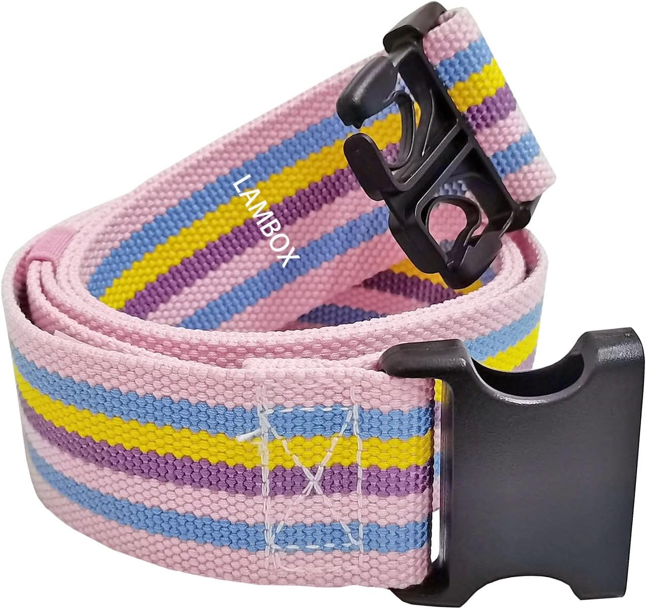 LAMBOX Walking Transfer Gait Belt 60 inch with Quick Release Buckle for Caregiver Therapist (Rainbow)