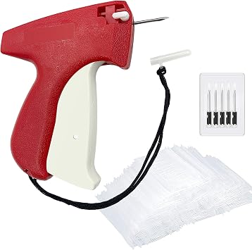 1606pcs Tagging Gun Kit, Tagging Gun for Clothing, Standard Retail Price Tag Attacher Gun Kit for Clothes Labeler with 6 Steel Needles and 1600 1-in Barbs Fasteners Not Stitch Gun