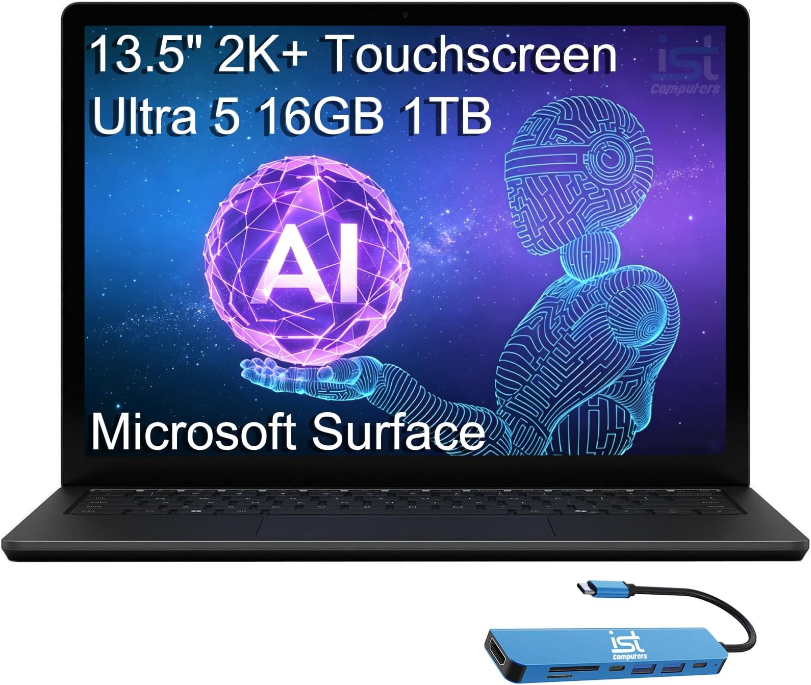 Microsoft Surface Laptop 6 AI PC for Business (13.5" 2K+ Touchscreen, Intel 14-Core Ultra 5 125H (> i7-1355U), 16GB DDR5 RAM, 1TB SSD), 18.5-Hr Long Battery Life, 1080p IR Webcam, IST HUB, Win 11 Pro