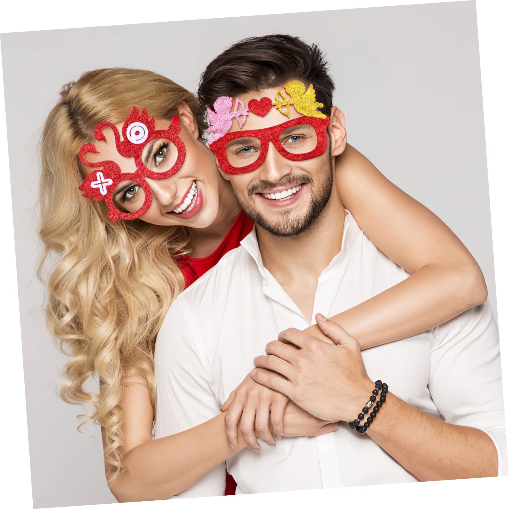 Gafas Rojas 18 Piezas Lentes Gafas para Niños del Día San Valentín Vasos Decorativos Anteojos Papel Fiesta Gafas Festival En Forma Corazon El Plastico Vestir Las Mujeres