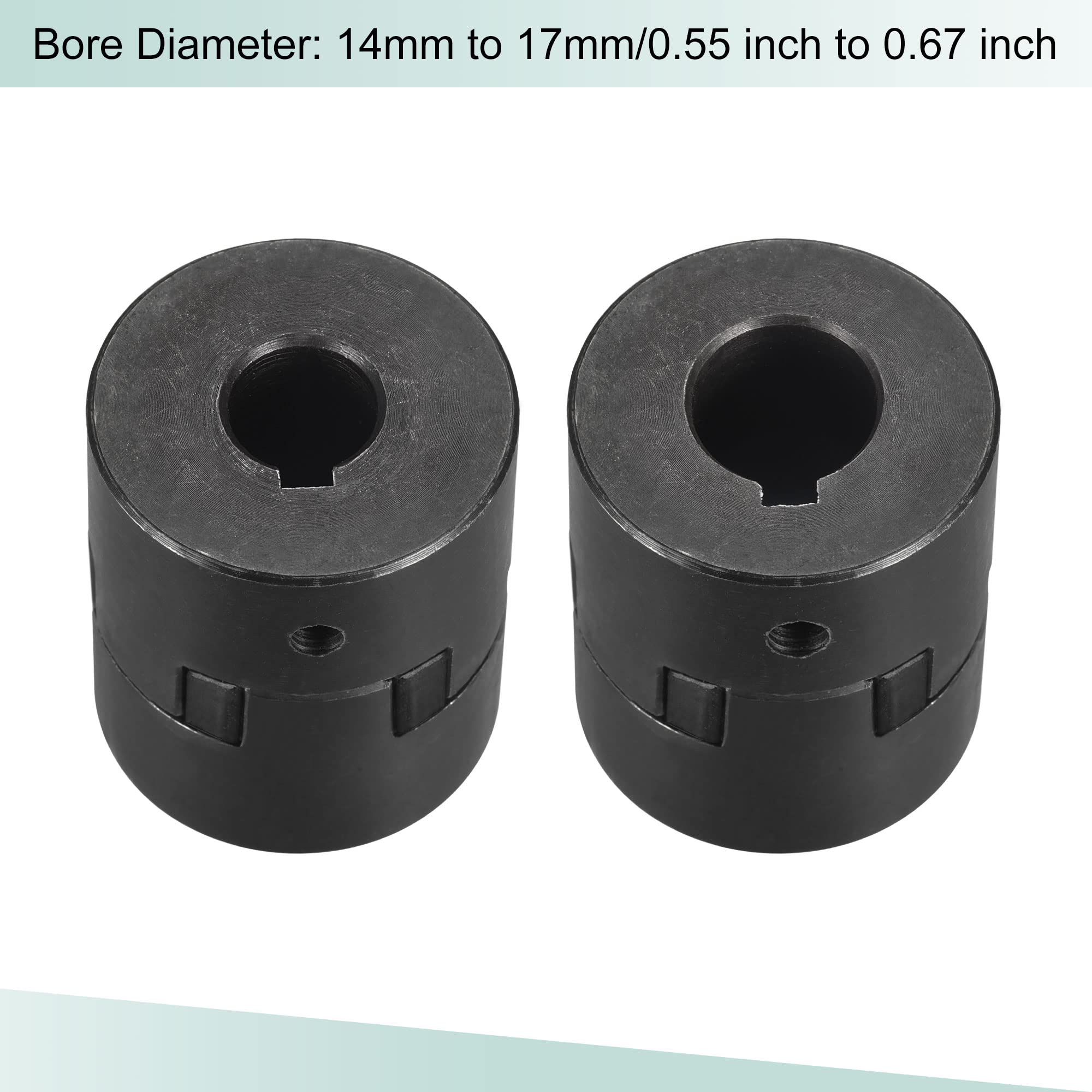 sourcing map Flexible Coupleur Arbre 14mm à 17mm 53mm x 44,5mm Accouplement Moteur Joint