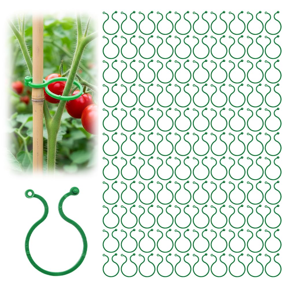 Plant Support Clips, 2026 New Secured Plastic Plant Clip, Trellis Clips for Tomato Grape Vine Vegetables Plant Fixing Clip, Garden Clips for Climbing Plants (100PC, S)