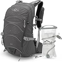 Vista 7 de IX INOXTO Mochila de hidratación de 20 L, impermeable, con marco interno para senderismo, con bolsa de agua de hidratación de 2 litros y cubierta