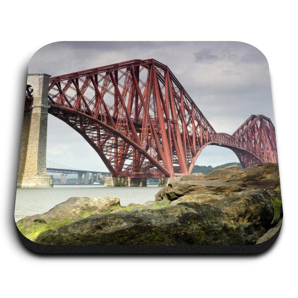 Destination Vinyl Ltd Multicolor 1 X Square Mdf Fridge Magnet - Scottish Forth Road Bridge Scotland 16231