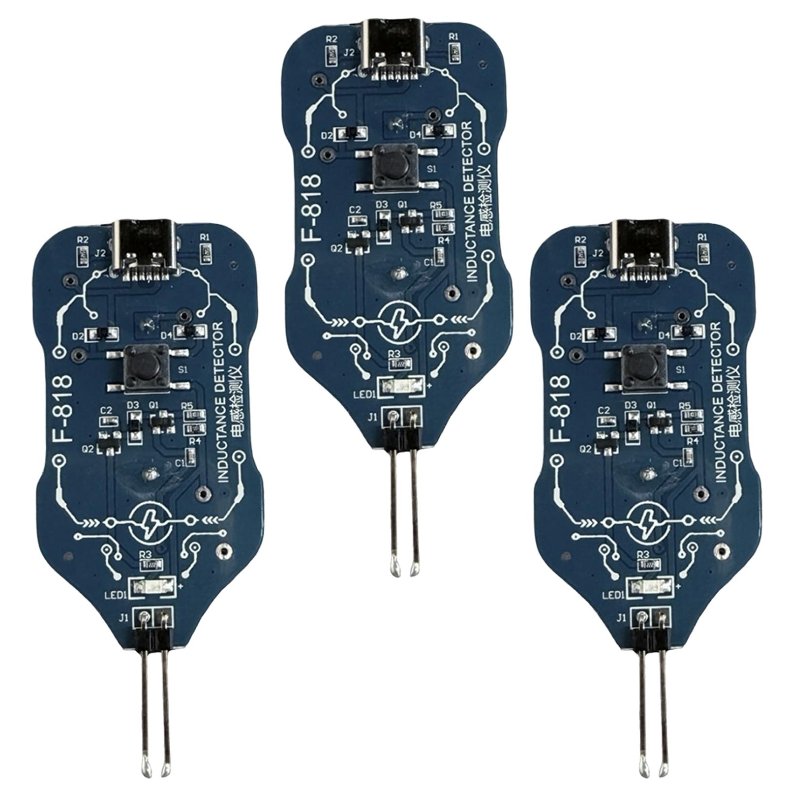 Fromceo 3Pcs F818 Inductance Tester With Led Indicators Type C Power Interfaces For Quick Fault Detections Inductor Detector Circuit Board Diagnostic Tool