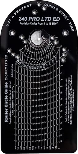 Jasper 240 PRO - Plantilla de enrutador de corte circular, herramienta de precisión de policarbonato para carpintería, construcción de altavoces y