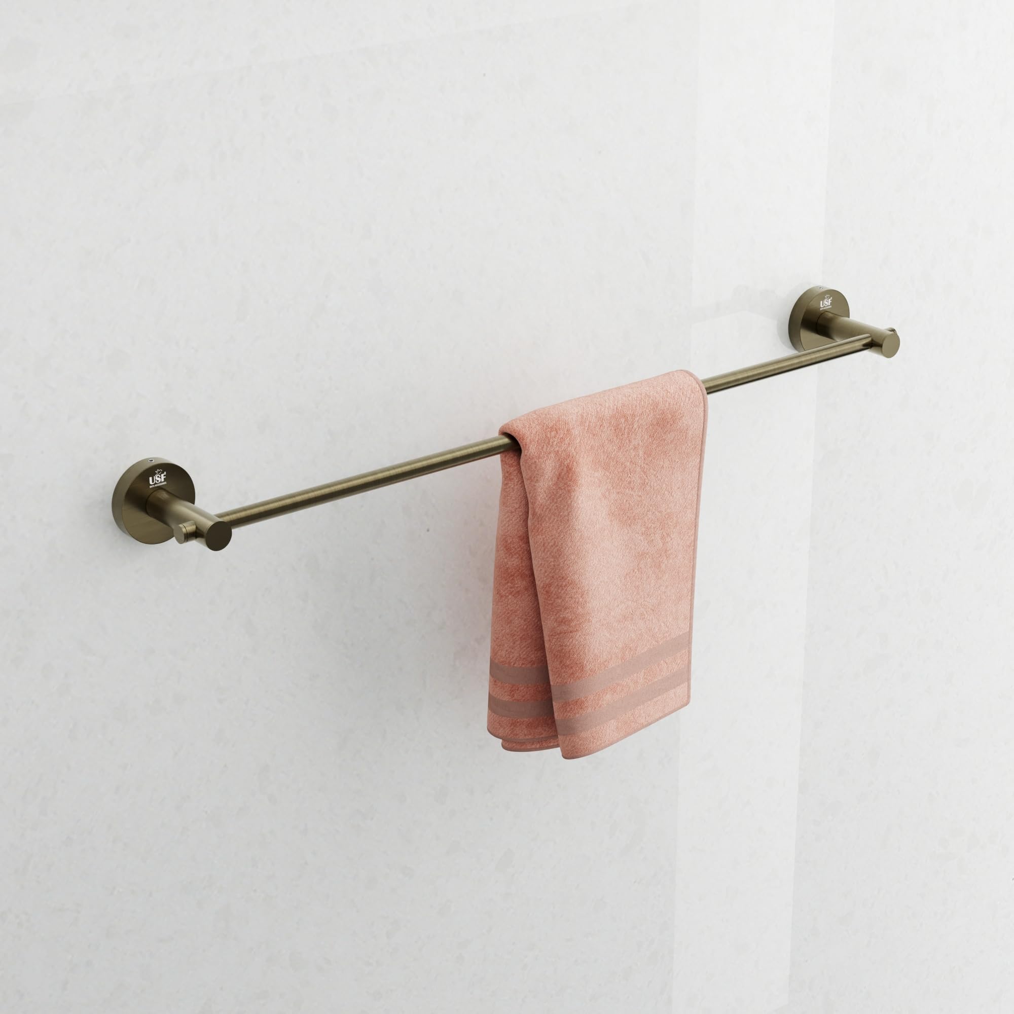 U-S-F BATH ACCESSORIES 24 Inch Towel Rod for Bathroom, 304 Stainless Steel Towel Hanger, Bathroom Towel Rod, Towel Stand for Bathroom, Towel Holder in Bathroom, Washbasin (Antique, Round)-image-27