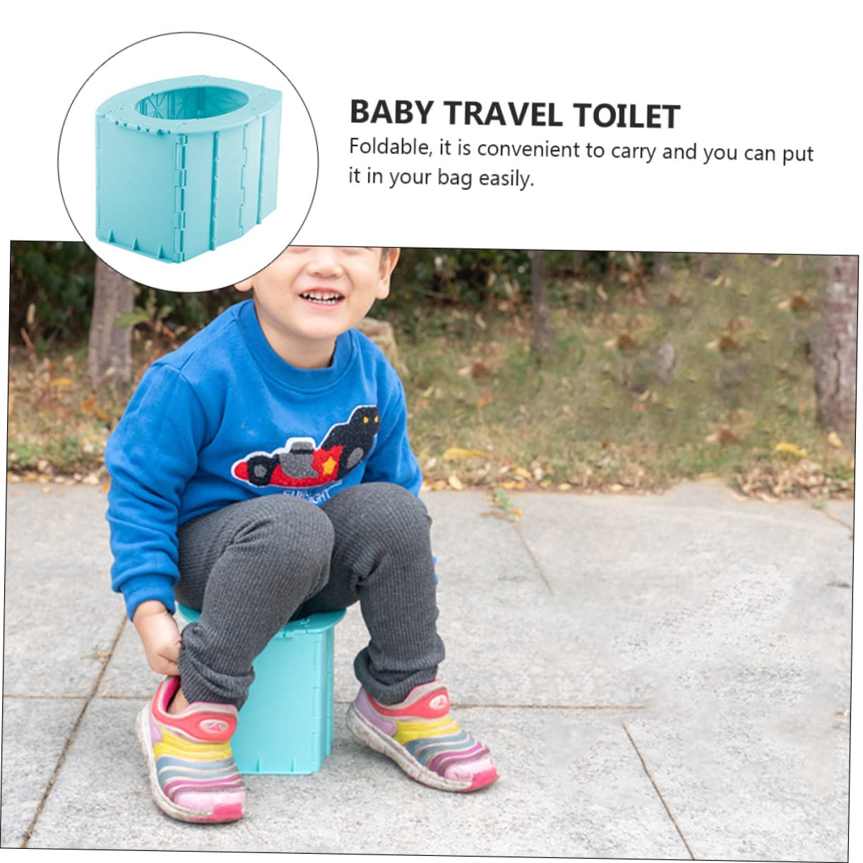 RORPOIR Travel Potty for Toddlers Portable Baby Folding Toilet Car Seat Potty PP Material Easy to Set