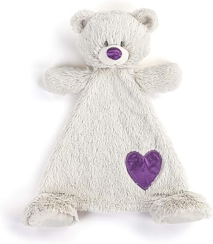 Miniatura 1 de DEMDACO Piedra natal color amatista y gris 13 x 11 pulgadas oso de peluche para niños febrero