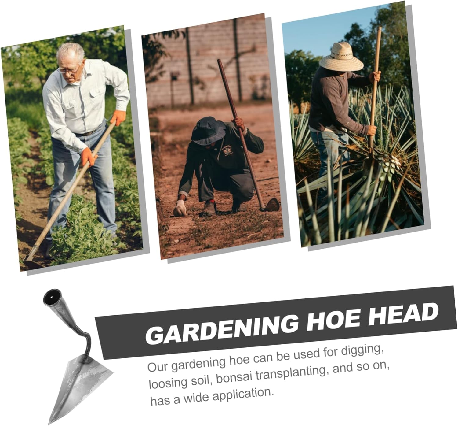 Stainless Steel Gardening Hoe Planting Tool for Outdoor Gardening Weeding and Soil Loosening for Yards Lawns and Nurseries