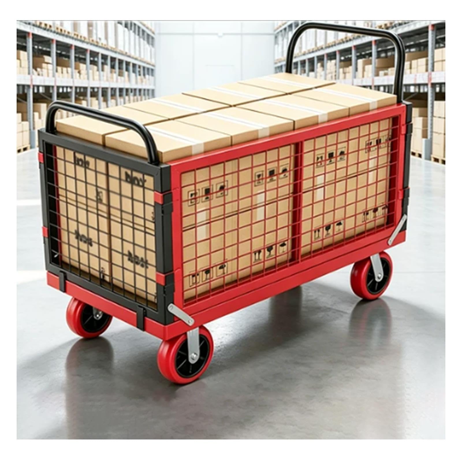 Robuster, Faltbarer 4-in-1-Plattformwagen Mit Gitteraufbau 4 Lenkrollen