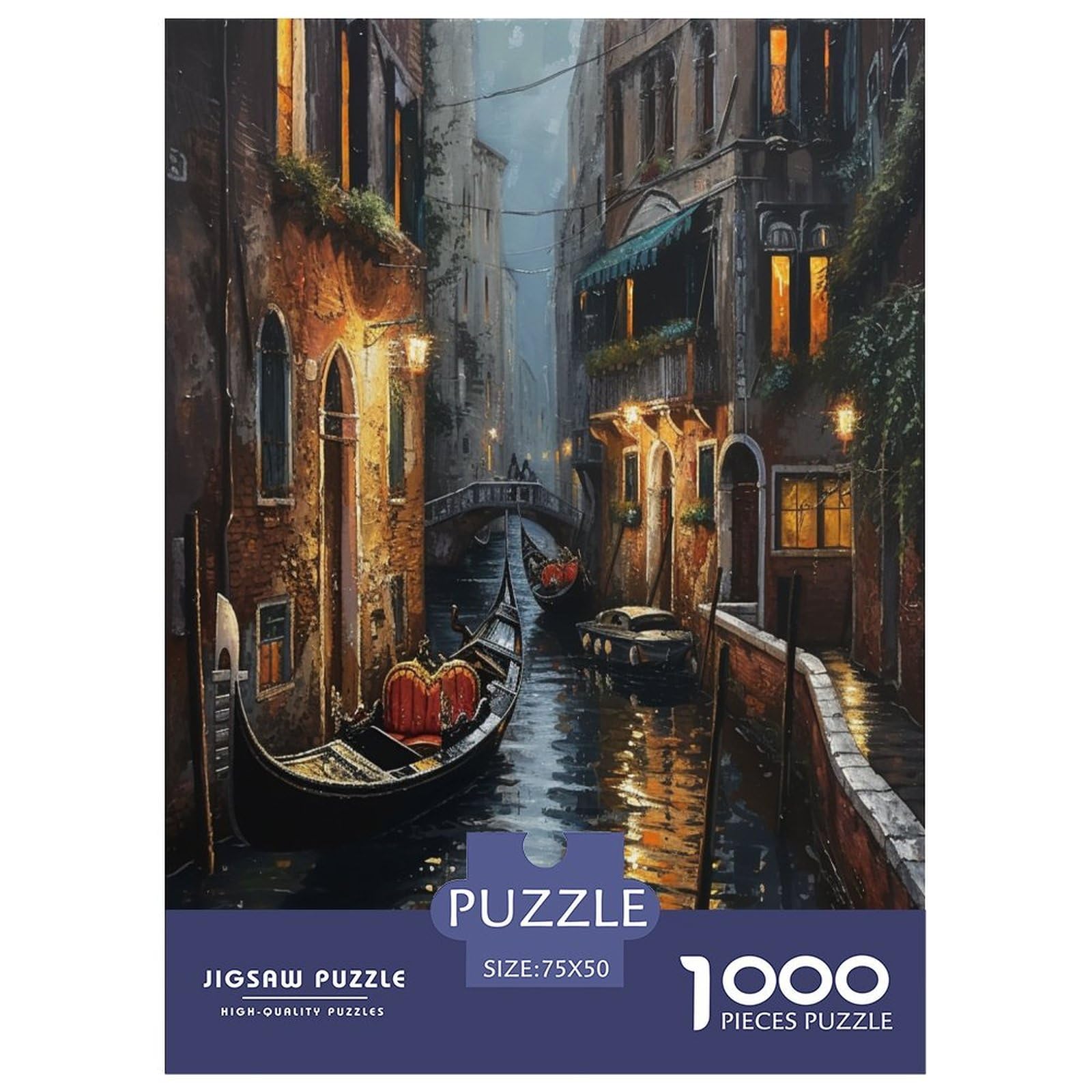 Puzzle De Venecia De 1000 Piezas – Ciudad Acuática En 75x50 Cm, Cartón Reciclado De Alta Calidad, Piezas Gruesas Y Corte De Precisión, Incluye Póster, Divertido Y Relajante