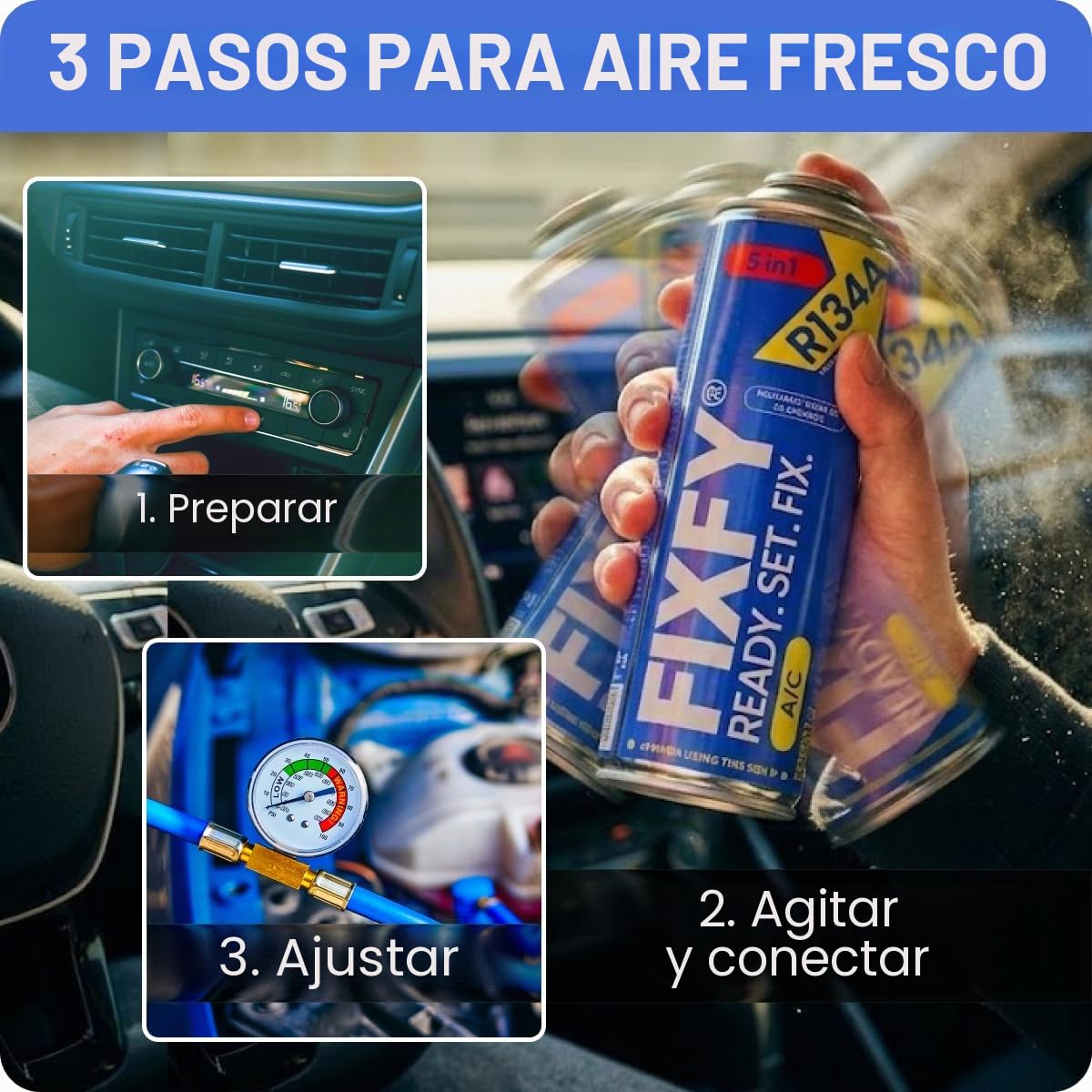 2 en 1 – 2 x 1234yf cambio de gas con aceite – Kit para aire acondicionado 2 x 500 ml, autollenado de aire acondicionado en coches después de 2017