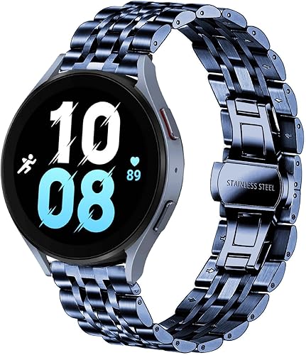 Miniatura 1 de DEALELE Correas compatibles con Galaxy Watch 66 Classic  55 ProGalaxy Watch 44 ClassicGalaxy 3 1.614 in, correa de repuesto de metal de acero