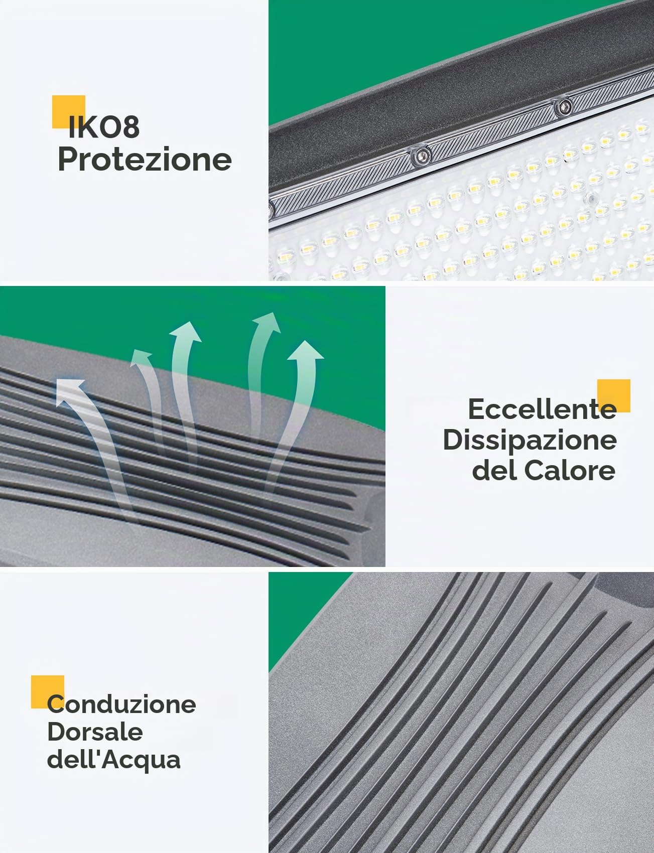 Aigostar 200W Lampione LED, 17400LM Luce stradale a LED 6500K IP65 impermeabile IK08 Per Parcheggio luce per Strada Scuola, parcheggio,campo da basket,cortile, piazza