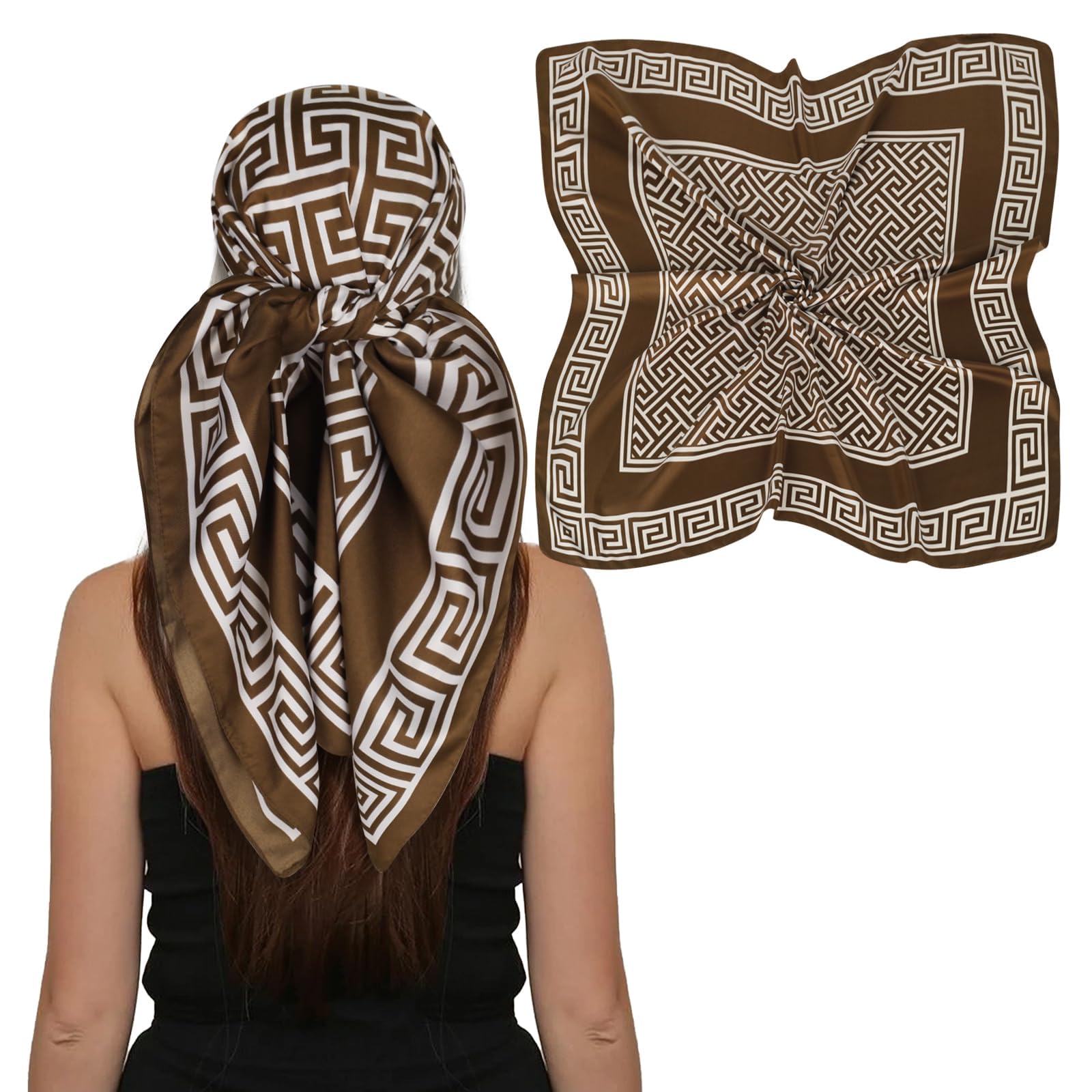 dianzhu Luxury Satin Head Scarf 35x35 - Silk-like Wrap for Women, Versatile Shawl/Sun Cover/Wrapping, Premium Gift for Her-picture-27