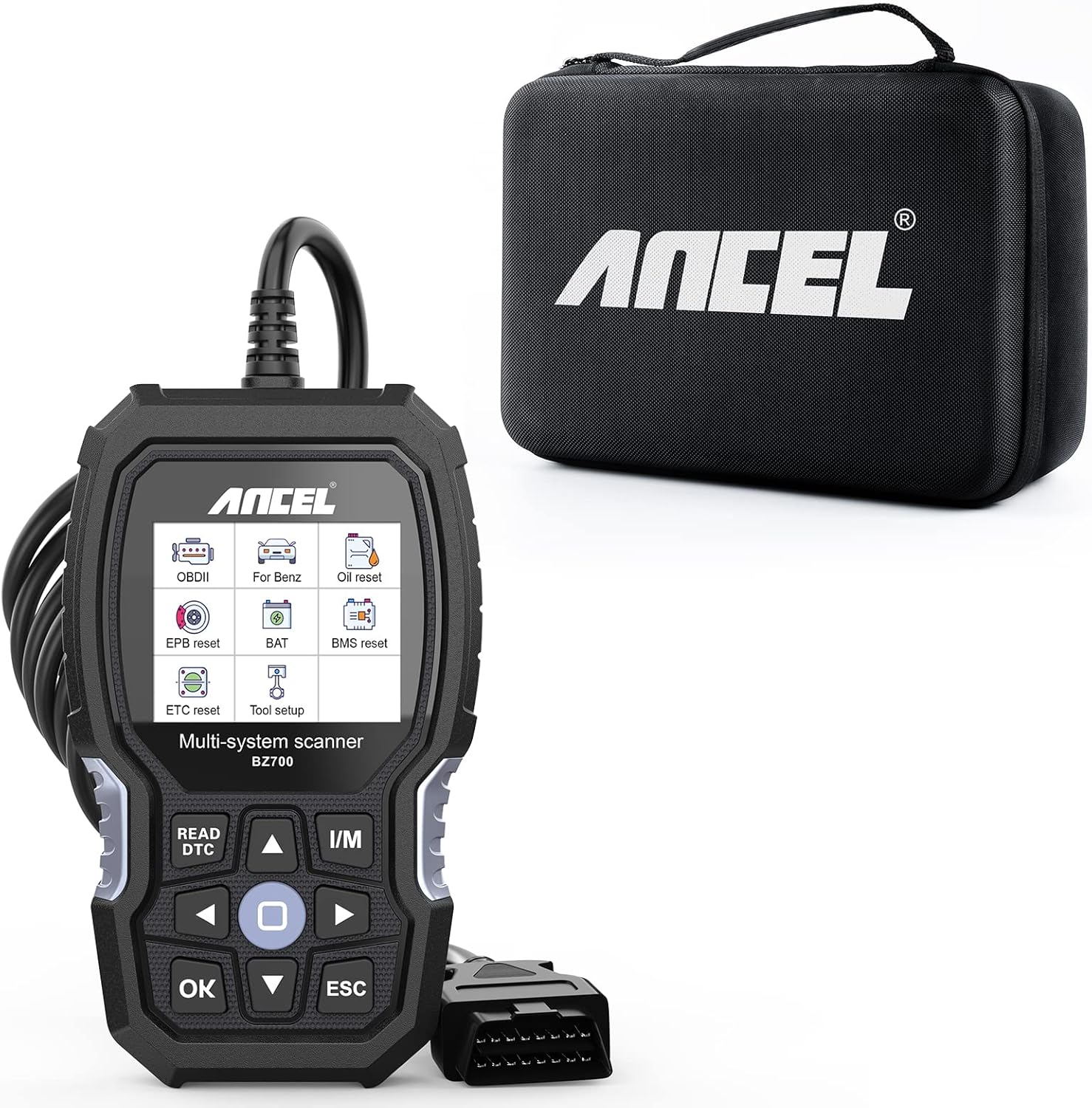 ANCEL BZ700 OBD2 Scanner and carrying case