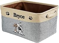 Vista 1 de Cesta de almacenamiento plegable personalizada con un bonito perro Bulldog inglés, plegable, de tela resistente, cubo de almacenamiento