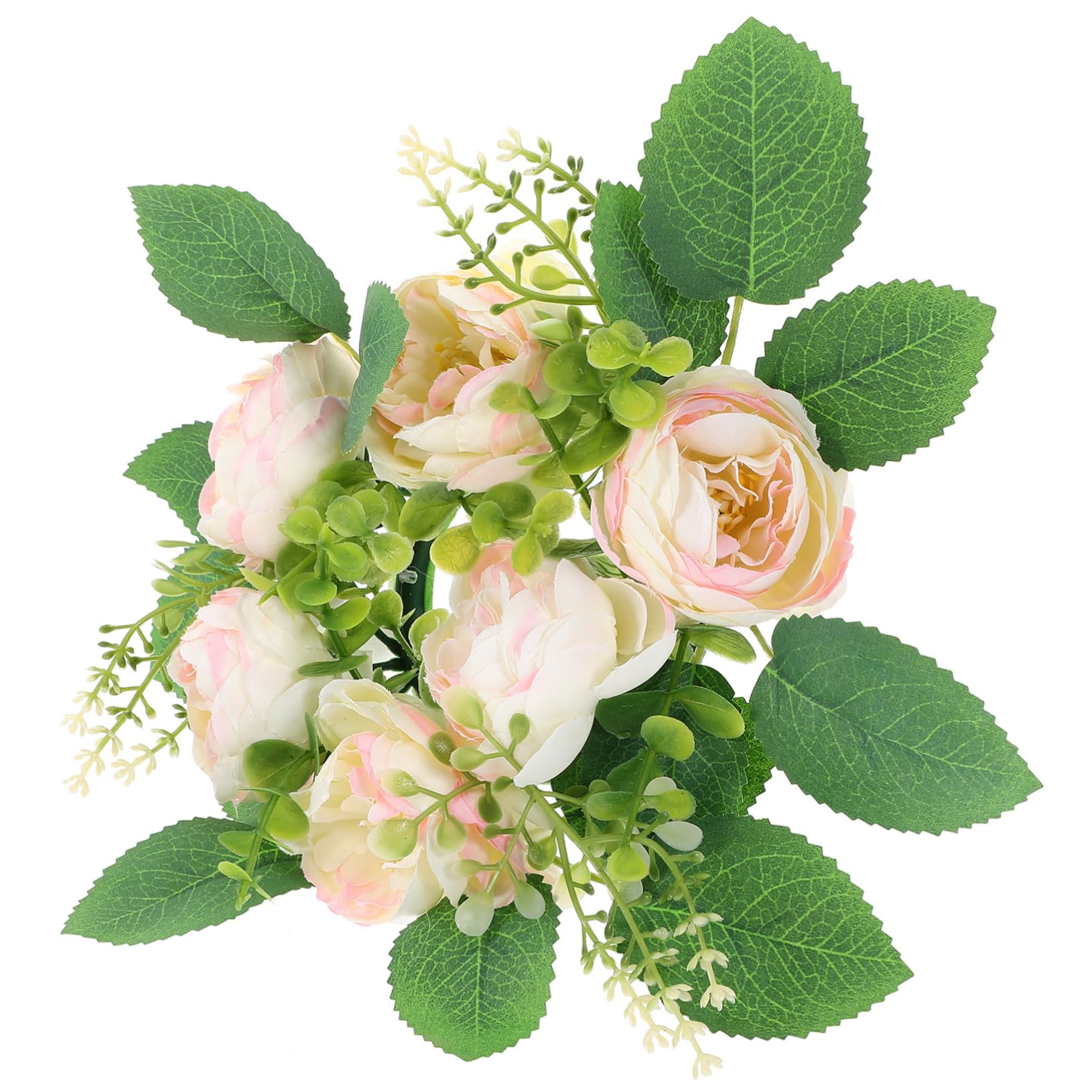 Cabilock 4 Guirnaldas De Velas Pilar De Flores De Peonía Artificiales Decoración Elegante para El Centro De Mesa De La Fiesta En El Hogar.
