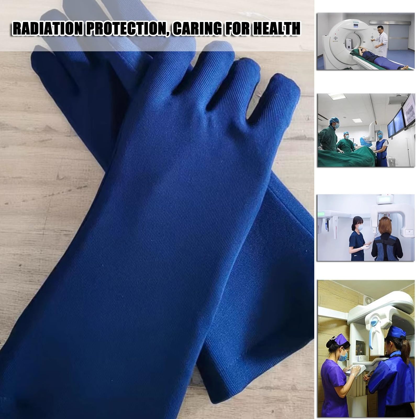 Delantal de Plomo Guantes de Plomo para Rayos X para Adultos, Guantes Resistentes a la radiación de 0,35 mmPb/0,5 mmPb, Tanto para Hombres como para Mujeres (Color : Blue, Size : 0.5mmPb)