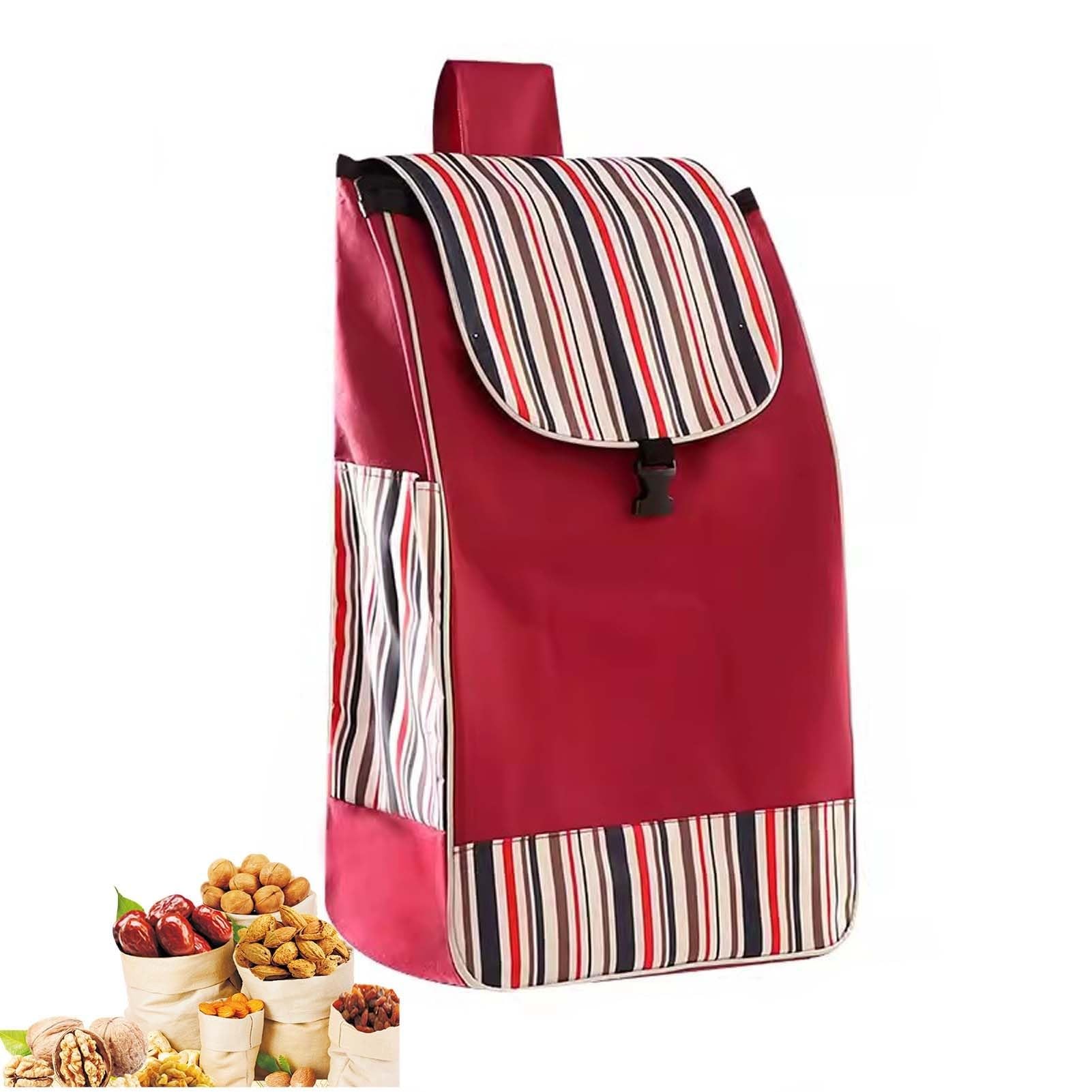 Bolsa de Repuesto para Carrito de Compras - Bolsa Oxford de 37 l, Reutilizable, con Bolsillos Laterales (B)