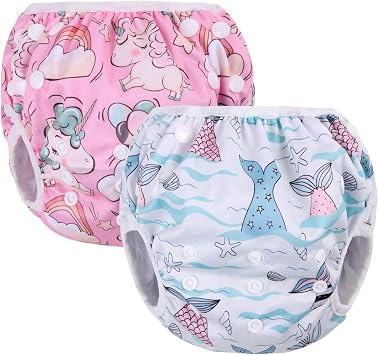 Vicloon Vicloon Culotte de bain réutilisable et ajustable - Modèle Licorne