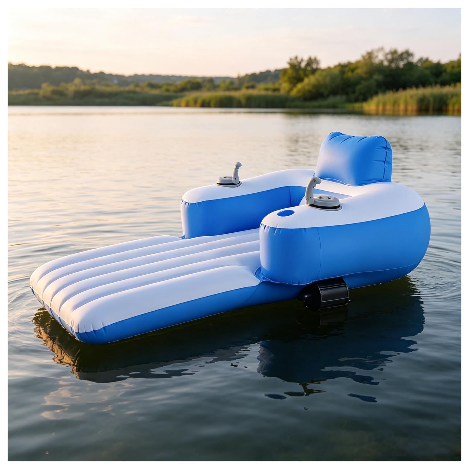 UPLTOE River Floats for Adults – Motorised Inflatable Pool Lounger Float Elongatedshape