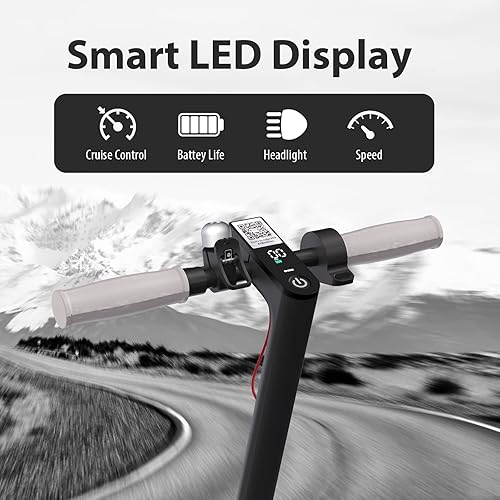 Miniatura 6 de Scooter eléctrico para adultos y adolescentes neumáticos sólidos de 85 pulgadas 350 W hasta 19 Mph hasta 19 millas de largo alcance control de