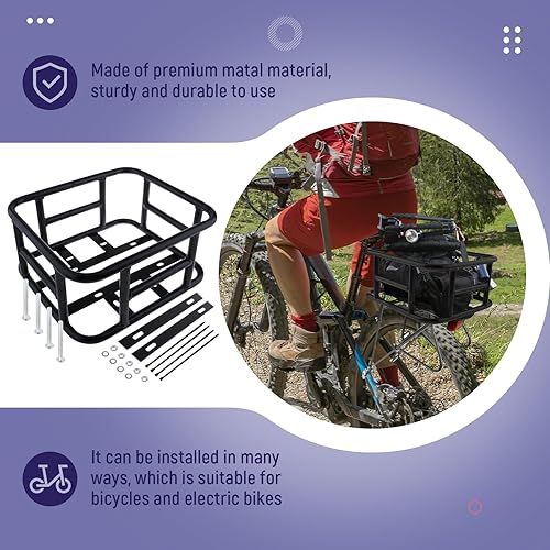 Miniatura 4 de Cesta trasera para bicicleta eléctrica, cesta trasera para bicicleta, cesta de carga para bicicleta, cesta de carga para bicicleta, 12.80 x 11.02 x