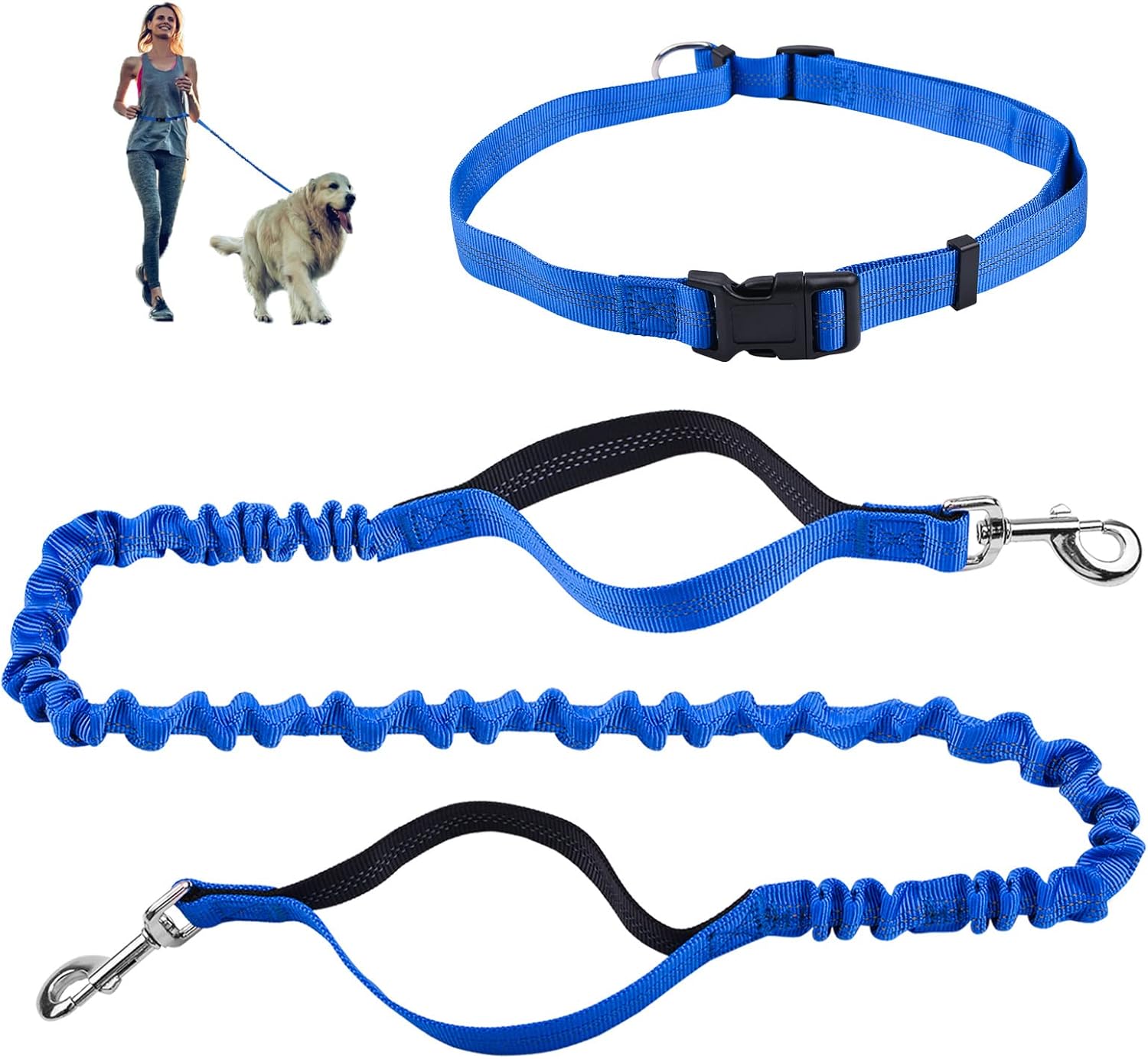 Hurluksi Handfreie Hundeleine - Bungee-Leine Für Mittelgroße & Große Hunde