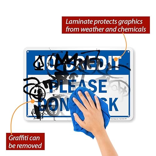 Miniatura 2 de Letrero con texto en inglés "No Credit - Please Don't Ask" de SmartSign  Aluminio de 12 x 18 pulgadas