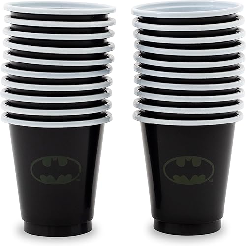 Silver Buffalo DC Comics Batman - Paquete de 20 mini vasos desechables de plástico para fiestas, 2 onzas