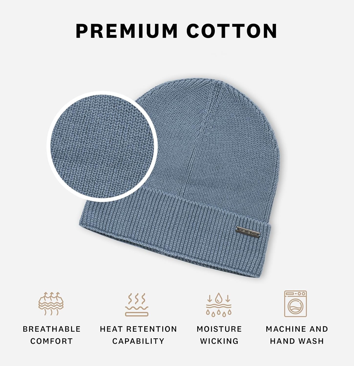 Revony 100% Cotton Men’s Skull Beanie – Soft, Structured, Everyday Comfort - Image 3