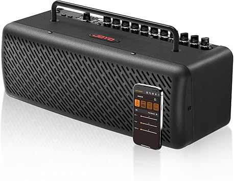 JOYO 40W Desktop Guitar Amp Portable,Professional Combo Guitar Amplifier Live Streaming & Recording with 8 Effects,Presets,Looper,Drum Machine & App for Electric Acoustic Bass Guitar (JAM Buddy III)