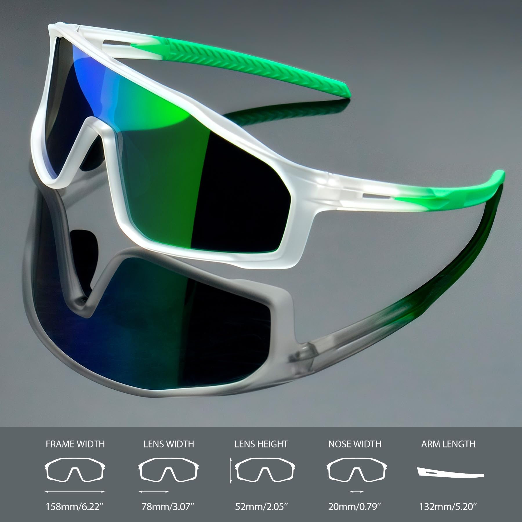 Joopin Lunettes de Soleil Sports Polarisées pour Hommes Femmes Lunettes de Cyclisme Vélo Route Enveloppantes Protection UV400