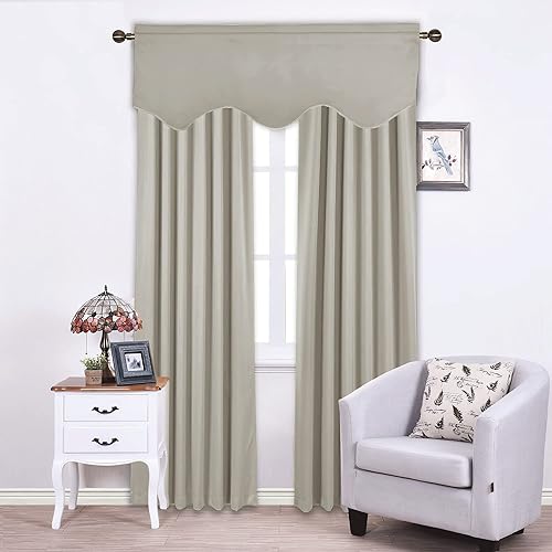 Miniatura 6 de NICETOWN Cortinas opacas para oscurecer la habitación, cenefas cortas de cortina de cocina, cortinas de ventana con bolsillo para barra de cortina