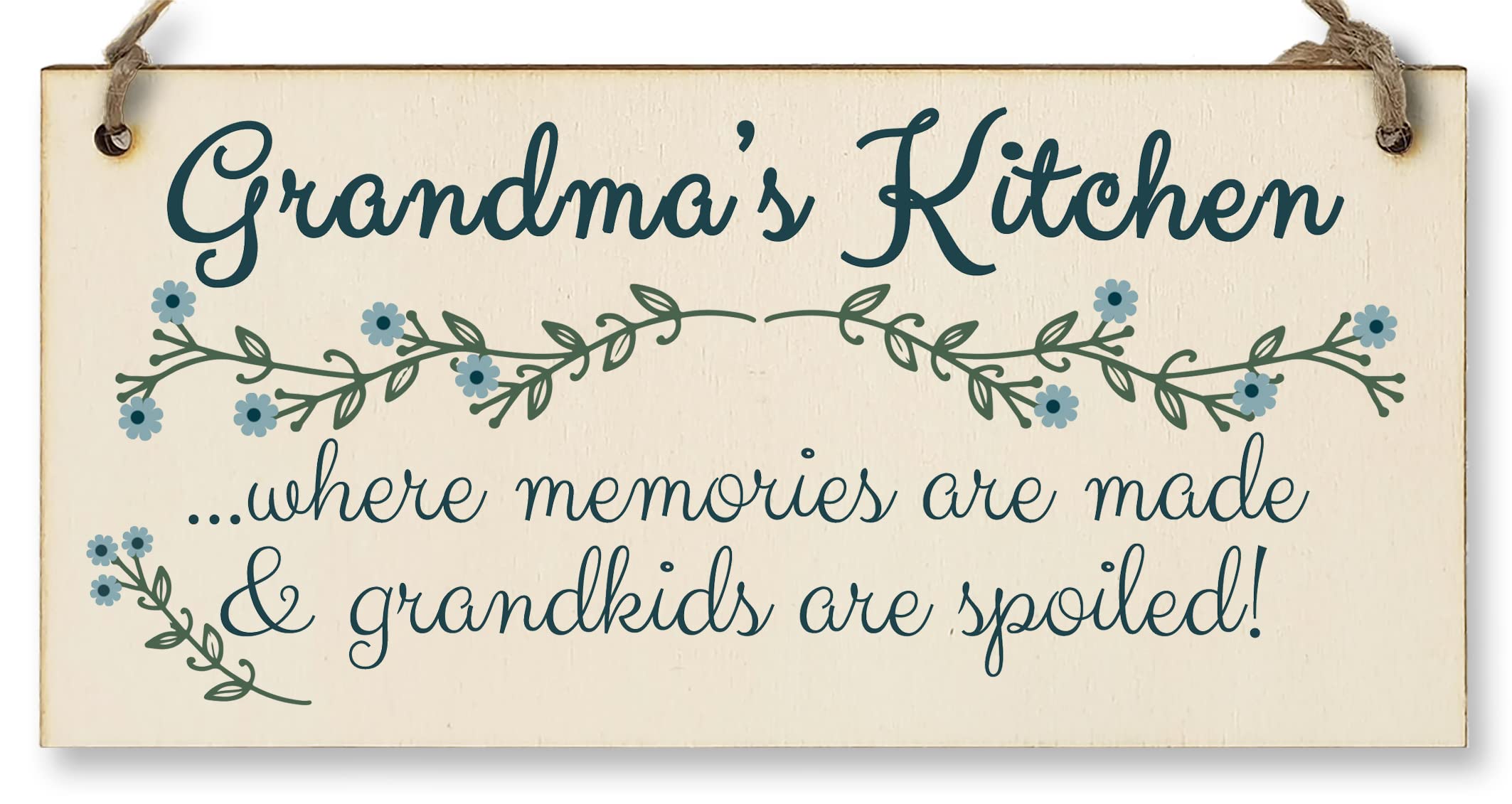 The Plum Penguin Brown Handmade Wooden Hanging Wall Plaque Grandmas Kitchen Memories Made Grandkids Spoiled Gift For Grandparents