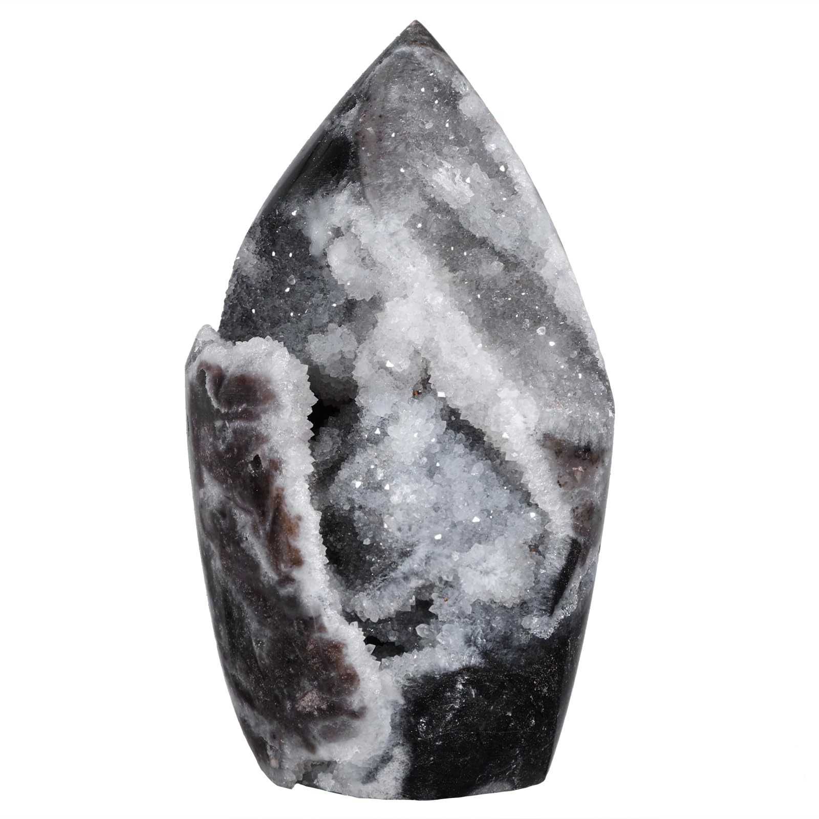 Sfalerite naturale cluster di cristallo per decorazione domestica, geodo di cristallo a forma di fiamma per meditazione chakra equilibrio, 201-300 g
