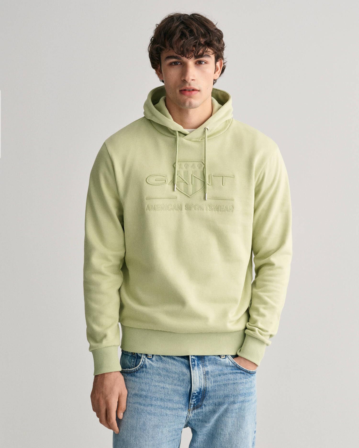 GANT Reg Tonal Shield męska bluza z kapturem, niebieski (Evening Blue), L