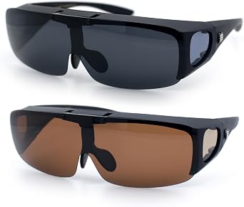 SA106 Polarized Fit Over Sunglasses Flip Up UV400 Shield Wrap Around Over Glasses